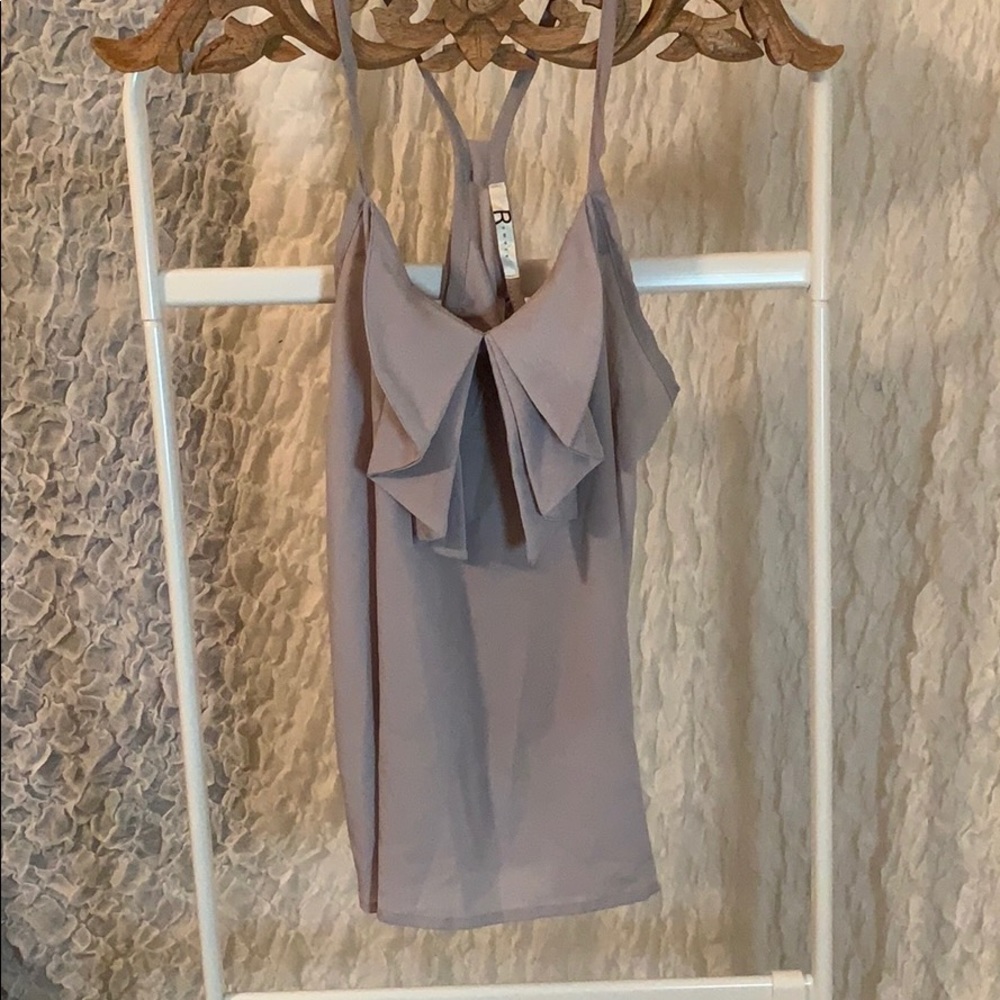 Light Grey Bow Front Tank Top